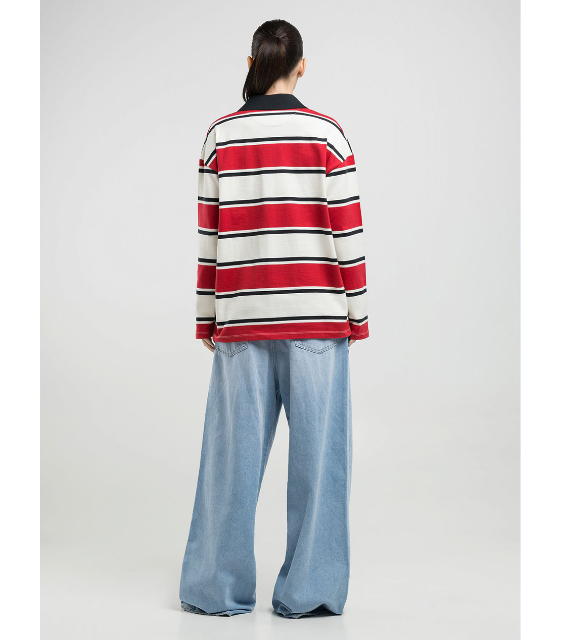 オーバーフィット ヘビージャ－ジーボーダーポロシャツ 詳細画像 マルチ 2